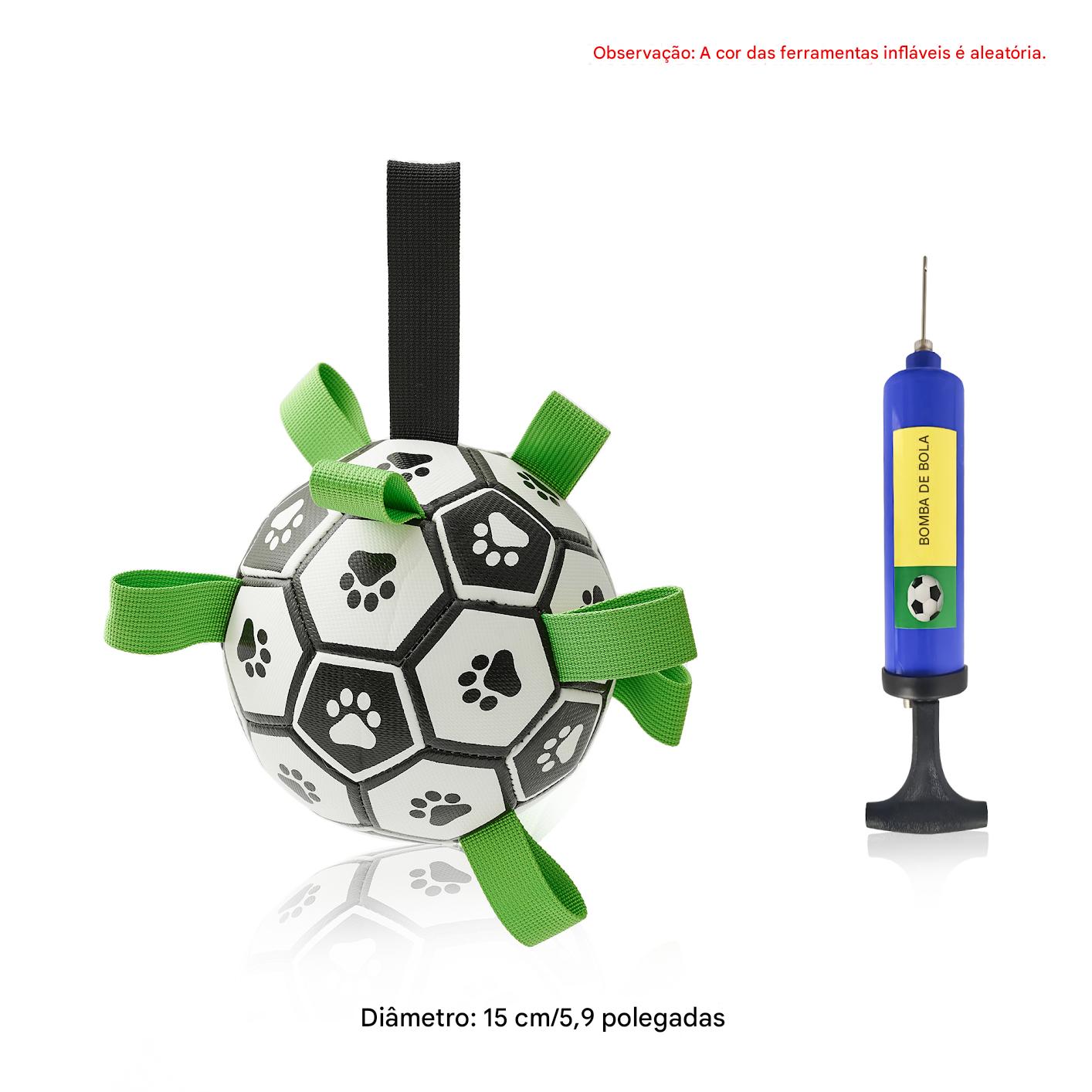 Bola de futebol interativa inflável para treinamento de cães.