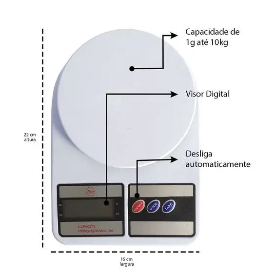 ⚖️ Balança Digital de Cozinha Alta Precisão – 10kg